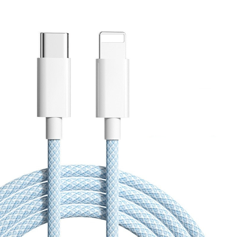 USB-C-auf-Lightning-Ladekabel 20W Schnellladen Geflochtenes Nylon-Datenkabel iPhone iPad Langlebiges Kabel | Sansoti