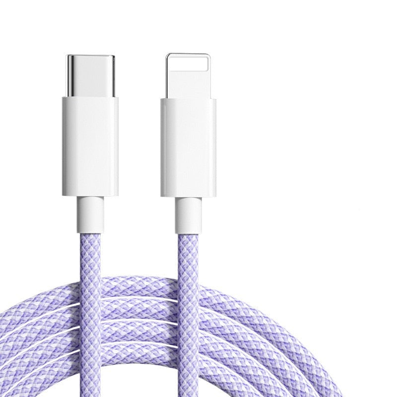 USB-C-auf-Lightning-Ladekabel 20W Schnellladen Geflochtenes Nylon-Datenkabel iPhone iPad Langlebiges Kabel | Sansoti