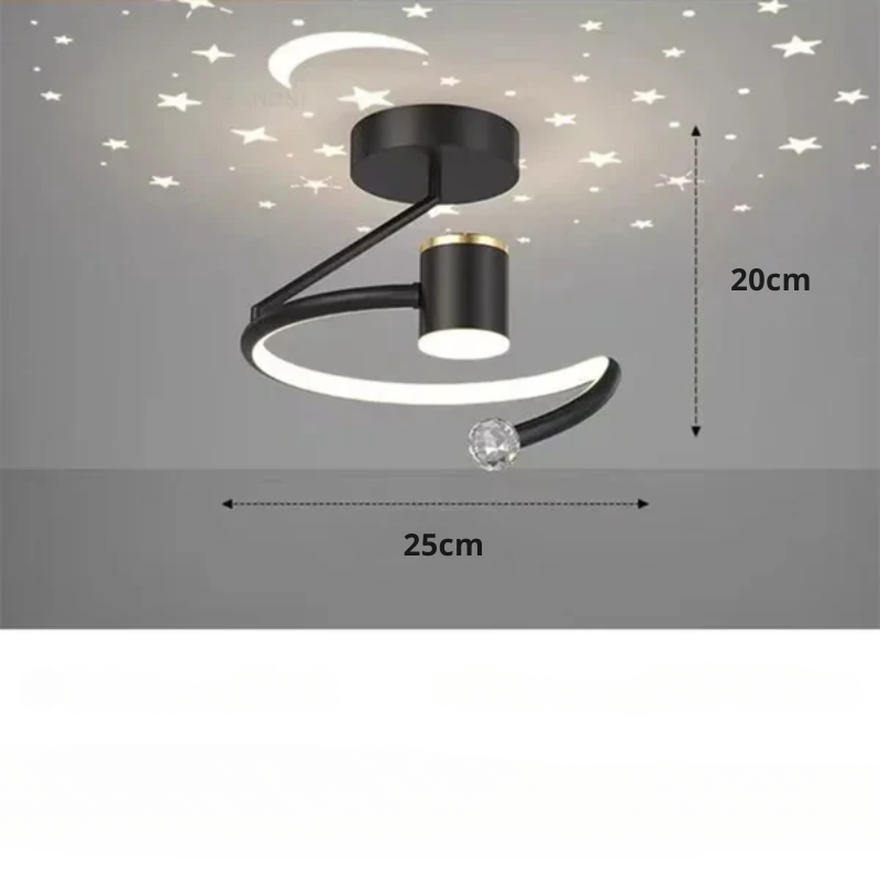 Dimmable LED Ceiling Lamp with Starry Sky Effect and Modern Design Finish for Living Room and Bedroom | Sansoti