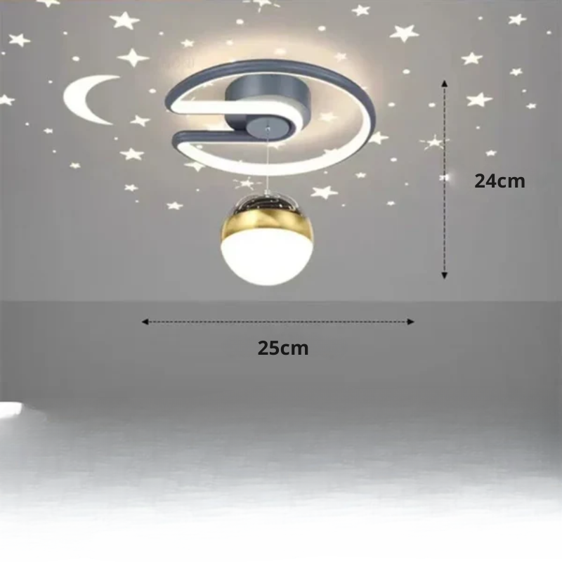 Dimmable LED Ceiling Lamp with Starry Sky Effect and Modern Design Finish for Living Room and Bedroom | Sansoti