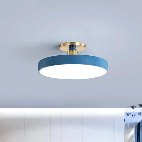 Ronde nordische plafondlamp met geïntegreerde led en zacht diffuus licht voor moderne interieurs | Sansoti