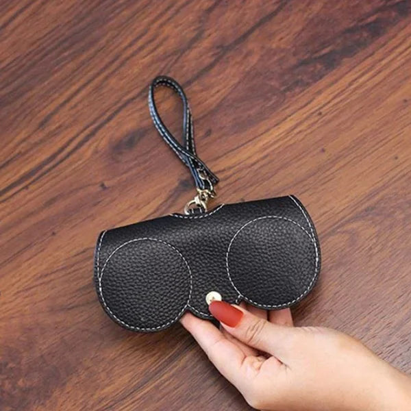 Soft Leather Glasses Case with Snap Button for Sunglasses | Sansoti