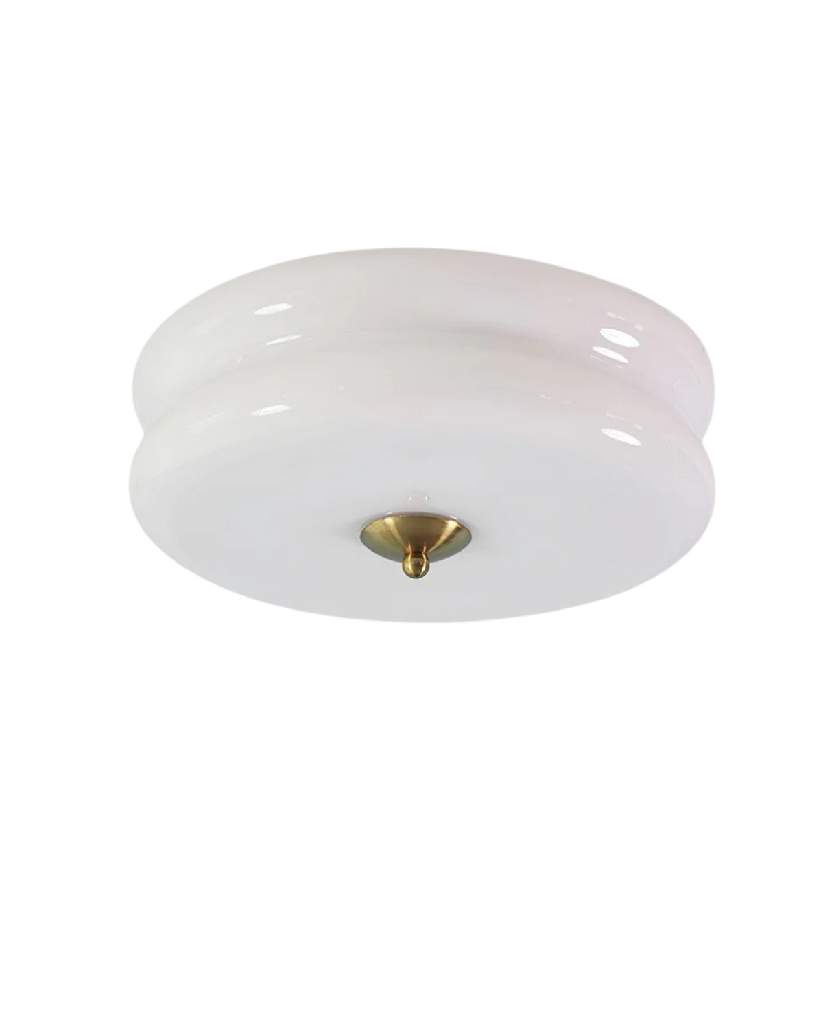 Art Deco Ceiling Lamp In Beige With Chrome Accent And Warm Ambient Lighting | Sansoti