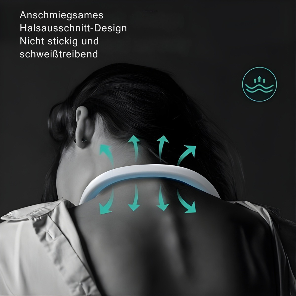 Draagbare Nekventilator | Oplaadbaar, Handenvrij, 3 Snelheden | Sansoti
