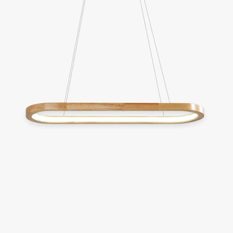 Ovale Houten Hanglamp met LED Verlichting voor Eetkamer Woonkamer Keuken Scandinavisch Design Warm Licht | Sansoti