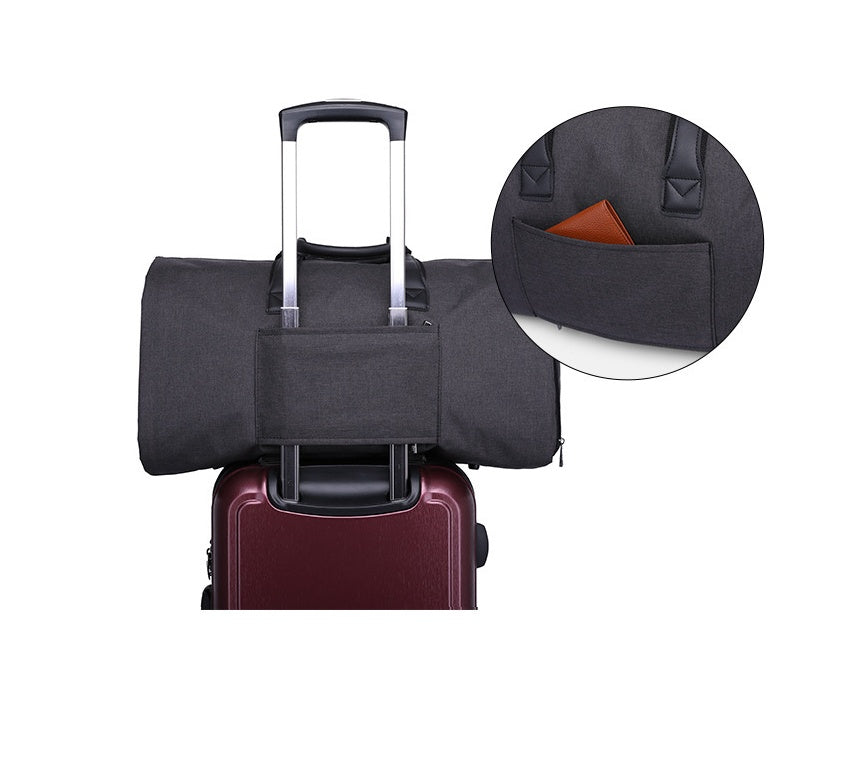Multi-Functional Travel Bag Black – Compact Clothing Bag for Suits with Shoe Compartment and Storage Space | Sansoti