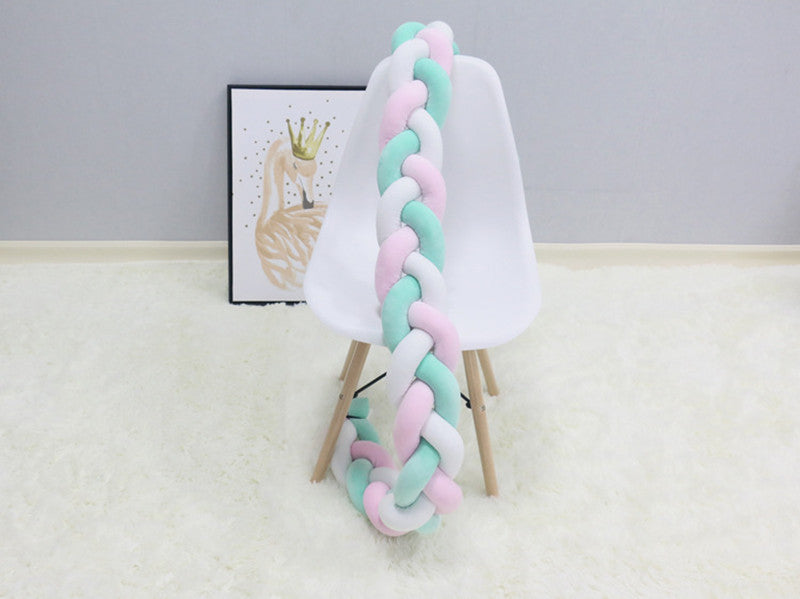 Handgewebter Bettumrandung Babybett 100-500cm Atmungsaktive Baumwolle Schutz fürs Babyzimmer Sicher Weich Verschiedene Farben | Sansoti
