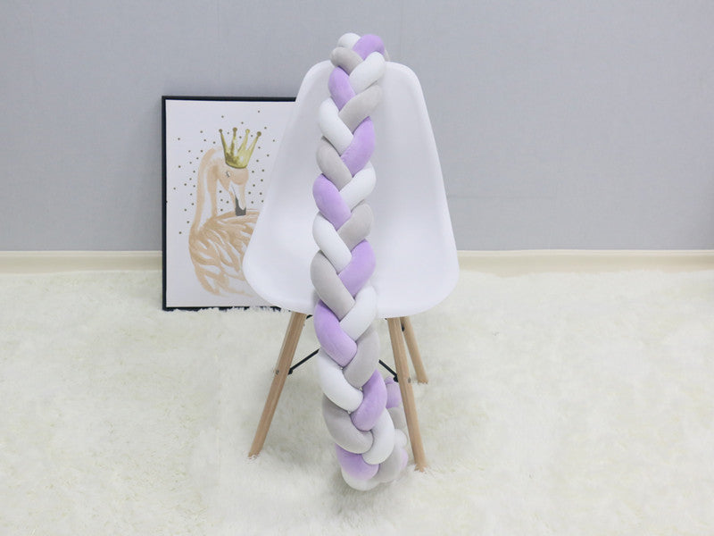 Handgewebter Bettumrandung Babybett 100-500cm Atmungsaktive Baumwolle Schutz fürs Babyzimmer Sicher Weich Verschiedene Farben | Sansoti