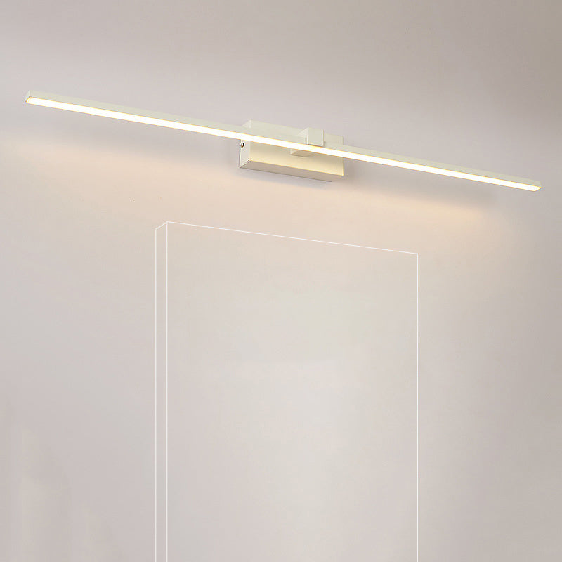 Minimalist Linear LED Wall Lamp Metal Matte Black or White for Bathroom Mirror Sleek Lighting Modern Design | Sansoti