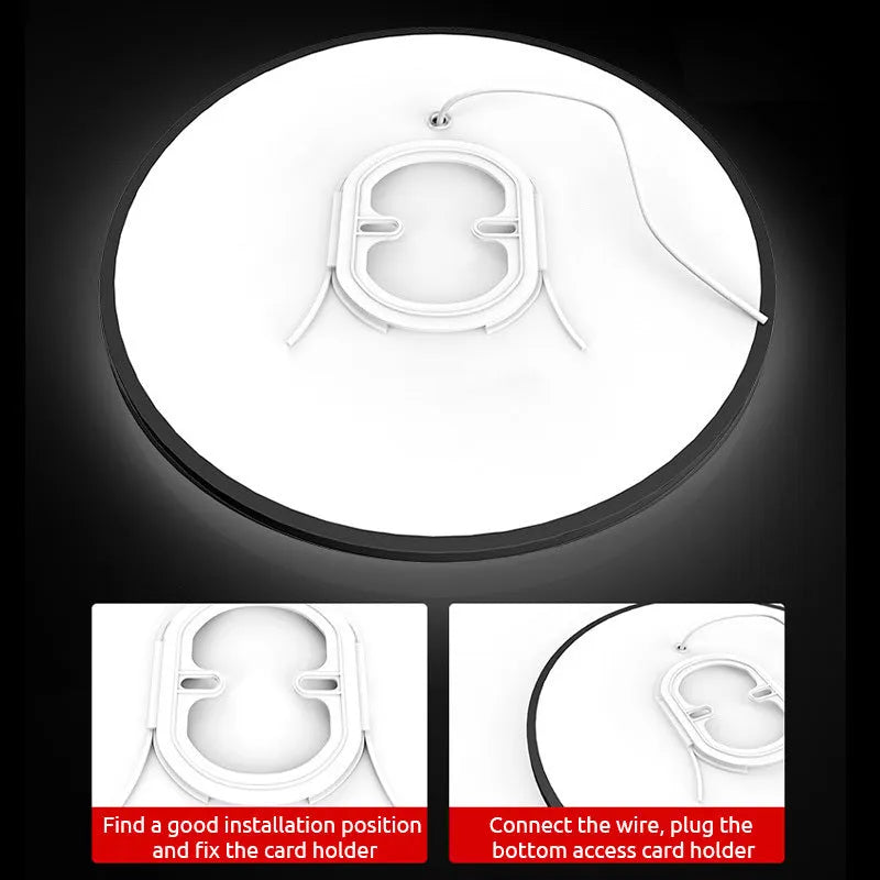 Round LED Bathroom Ceiling Light IP54 Splashproof 23-37cm White Black Adjustable Light Color Modern Design | Sansoti