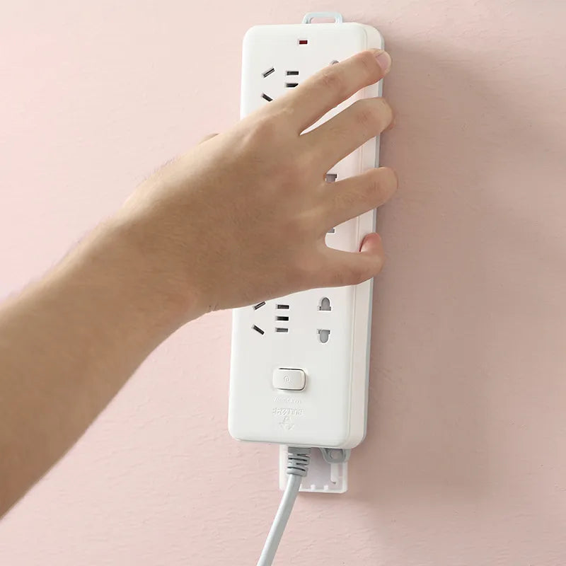 Self-Adhesive Plug Holder Set – Wall Mount for Cable Management and Organization | 10 Pieces | Sansoti