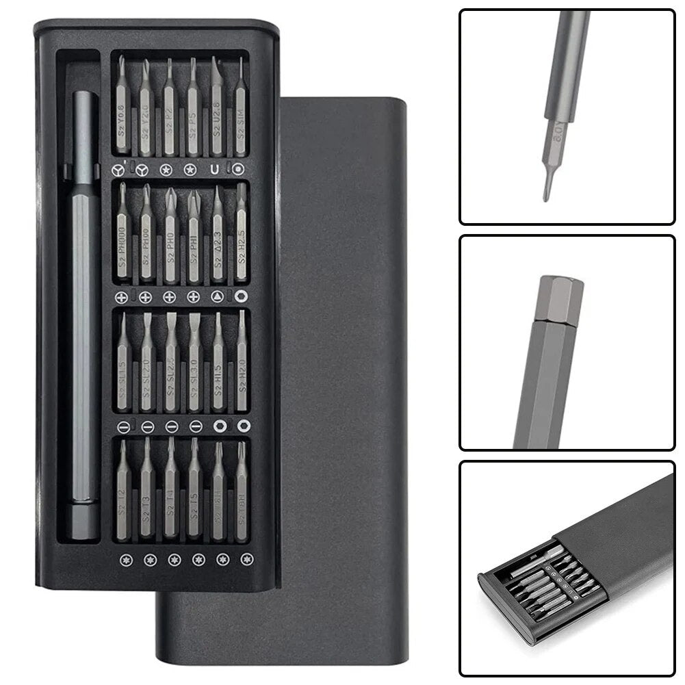 Wireless Rechargeable Mini Precision Screwdriver and Drill Set 25-Piece | Sansoti