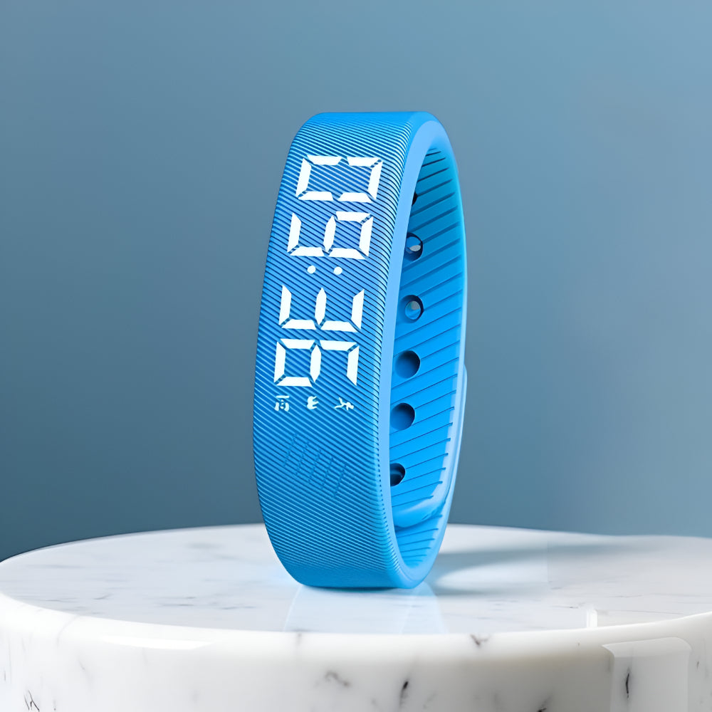 Digital LED Sports Watch with Silicone Band Waterproof Light Women Men Unisex Training Fitness Daily Use USB Rechargeable | Sansoti
