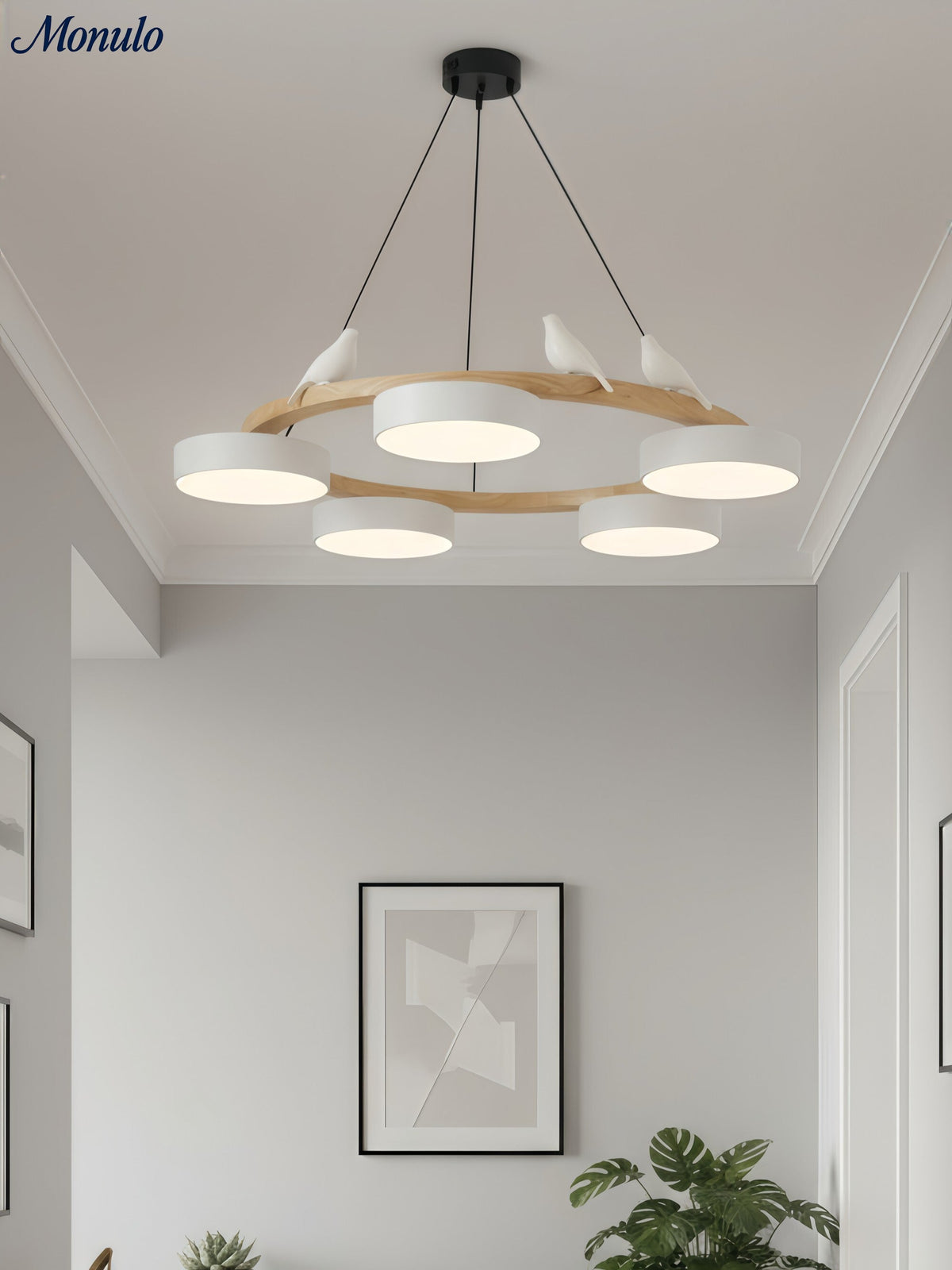 Decorative Bird Chandelier with Colored Circles for Dining Room and Living Room | Sansoti