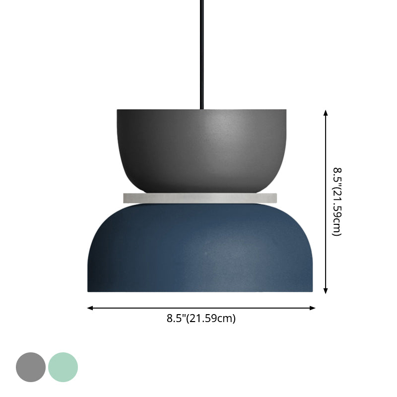 Suspension moderne Macaron LED bol métallique Ø18-30cm jaune rose gris vert bleu orange | Sansoti