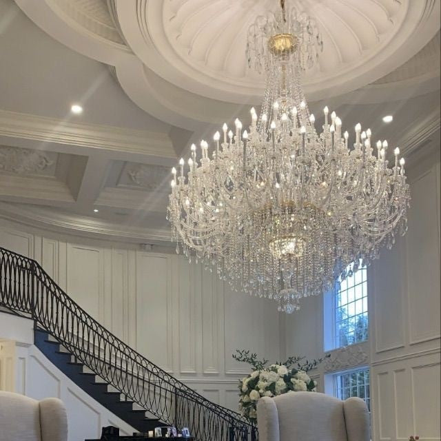 Crystal Chandelier XXL Dimmable 35–90 Light Points Candle-Shaped Adjustable Classic Living Room Dining Room | Sansoti