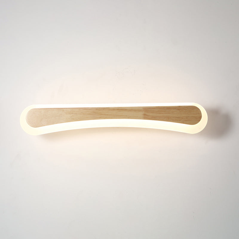 Hölzerne LED-Wandleuchte mit Acrylschirm Badspiegel Beleuchtung Skandinavisches Design 40cm 60cm 80cm | Sansoti