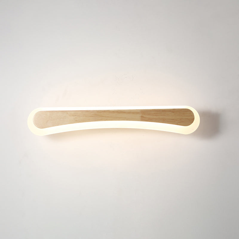 Hölzerne LED-Wandleuchte mit Acrylschirm Badspiegel Beleuchtung Skandinavisches Design 40cm 60cm 80cm | Sansoti
