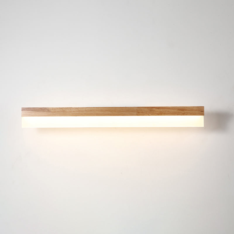 Hölzerne LED-Wandleuchte mit Acrylschirm Badspiegel Beleuchtung Skandinavisches Design 40cm 60cm 80cm | Sansoti