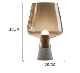 Glass Table Lamp with Concrete Base Hand-Blown Glass Warm Light Atmospheric Living Room Bedroom | Sansoti