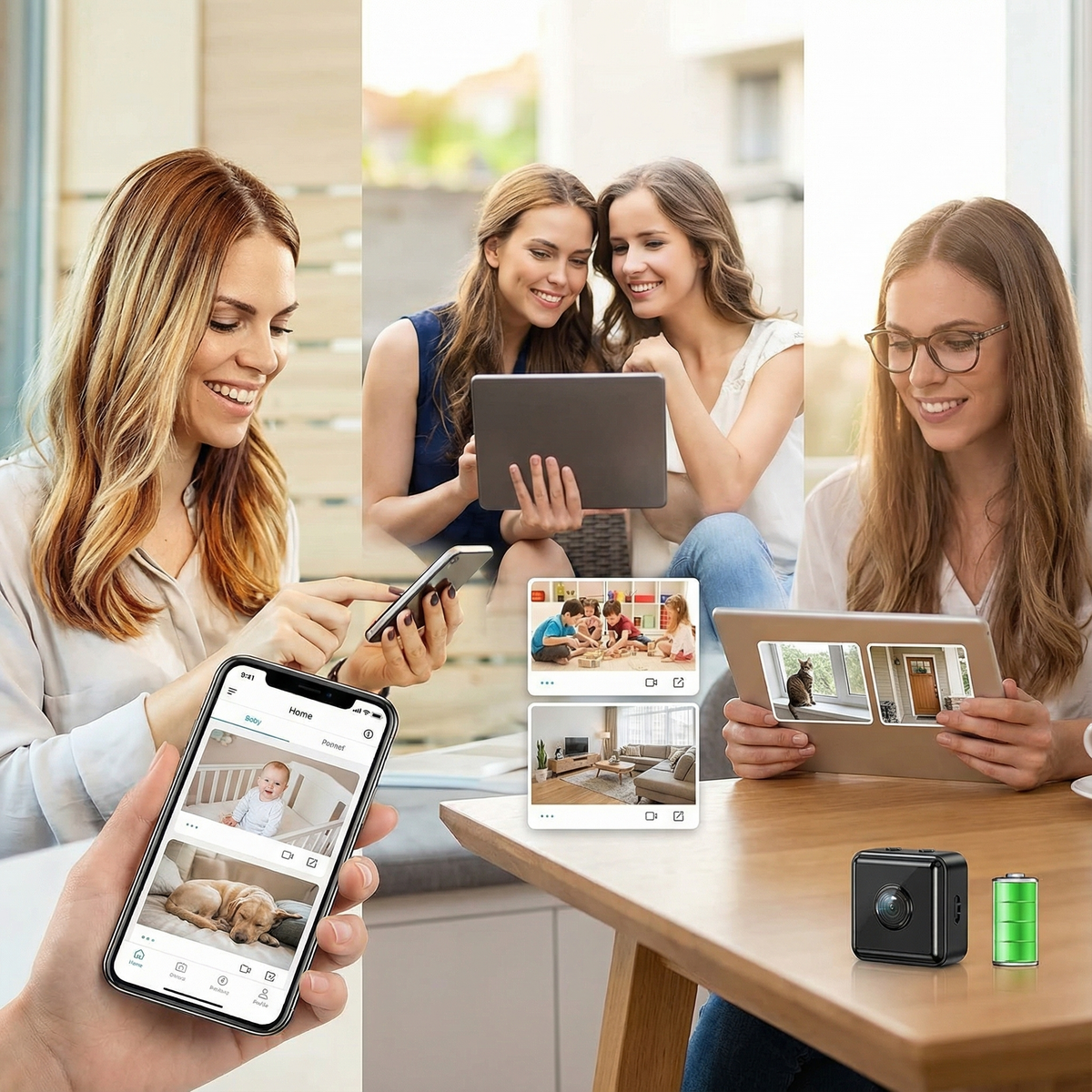 Wireless Mini Security Camera 1080P Full HD Night Vision WiFi App Motion Detection Compact Magnetic Indoor | Sansoti