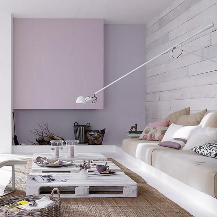 Industrial Wall Lamp Adjustable Arm Metal 135-205cm Black White Directional Lighting E27 Bedroom Living Room | Sansoti