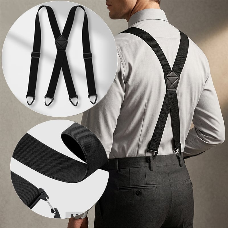 Suspenders with 4 Clips – Adjustable and Non-Slip for Comfortable Wear | Sansoti