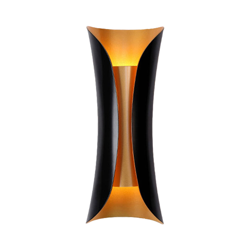 Modern Wall Lamp Black Metal 2 Light Points Curved Design 33cm 53cm 76cm | Sansoti
