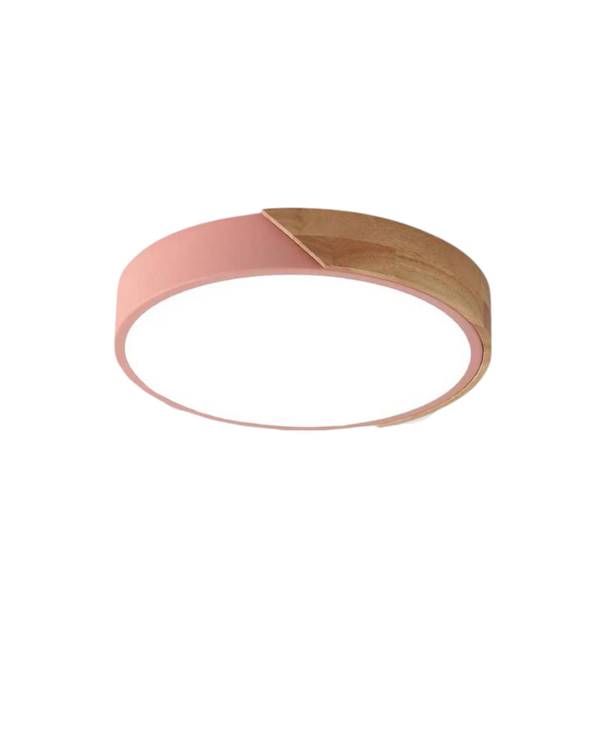 Moderne runde Deckenleuchte mit Holzakzent und LED-Beleuchtung – minimalistische Designlampe in 23, 30, 40, 50 und 60 cm | Sansoti