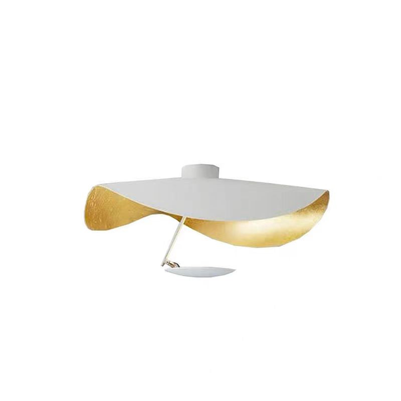 Metal pendant light with twisted rod, gold leaf, warm light for kitchen island, dining area, living room, 3 color options | Sansoti