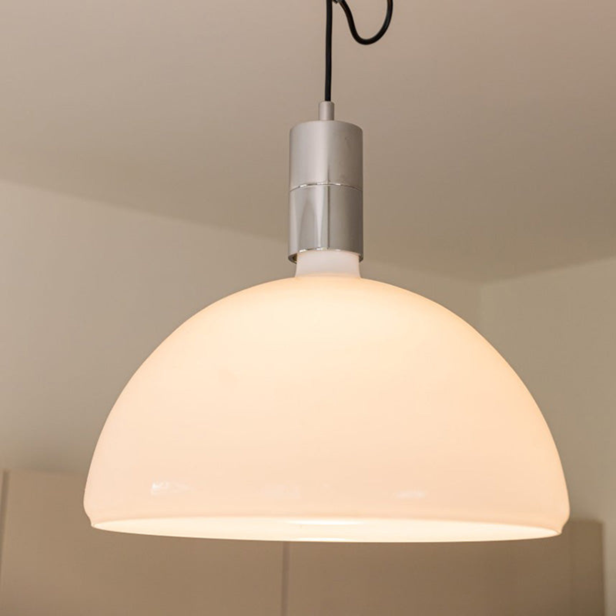 Adjustable Pendant Light with Swing Arm Chrome Metal 35cm Dimmable Scandinavian Design Kitchen Dining Room Living Room | Sansoti