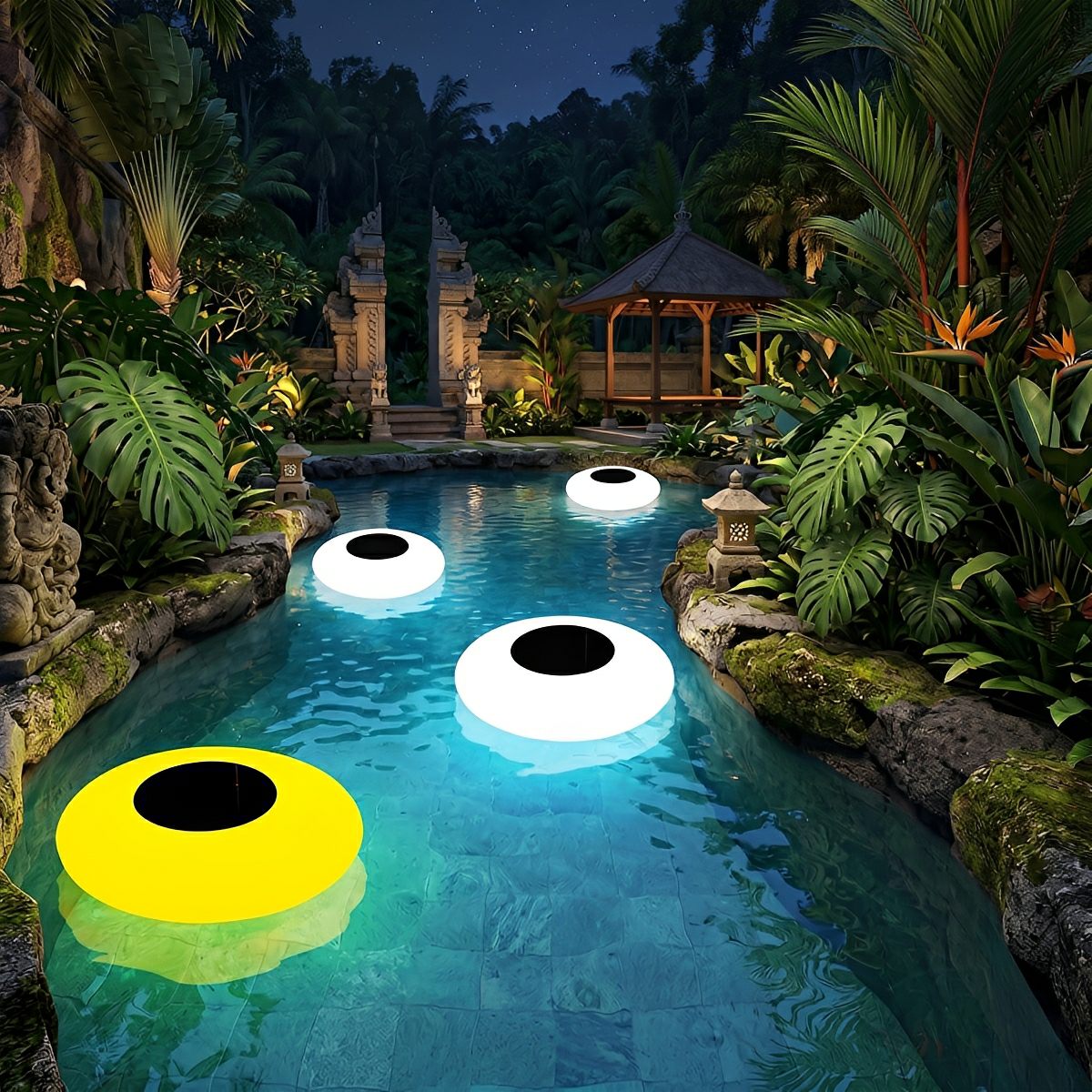 Floating Pool Ball RGB LED Solar Water Light Pond Lighting Wireless with Remote Control Garden Ambience | Sansoti