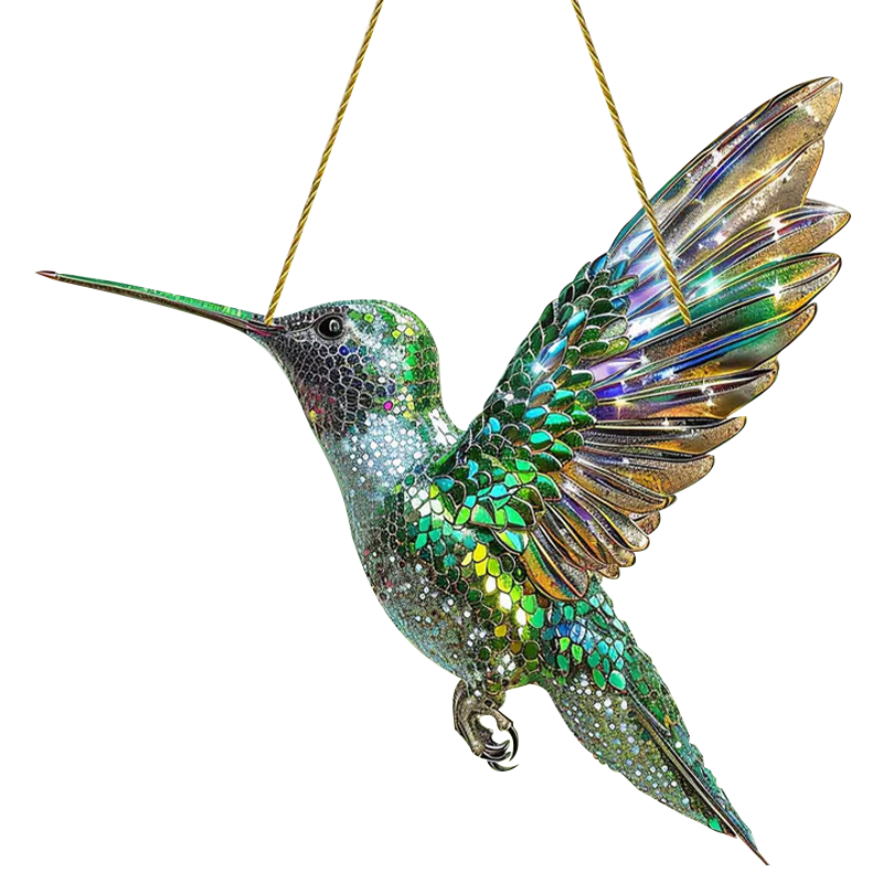 Decorative Hummingbird Sun Catcher 20x20cm Colored Acrylic Window Hanger Bird Motif Prism Effect Garden Decoration | Sansoti