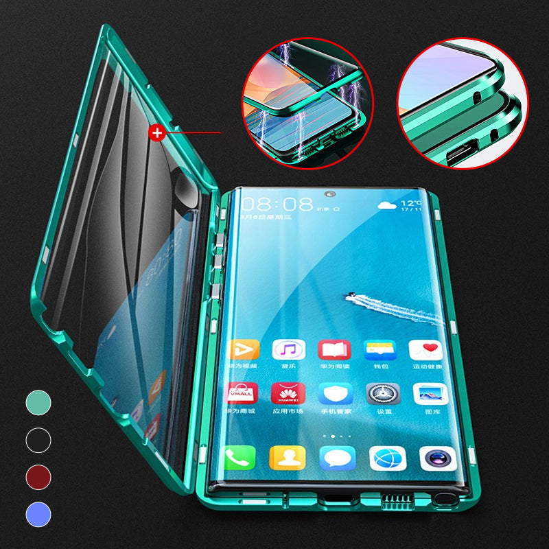 Coque de téléphone magnétique double face en verre trempé pour modèles Galaxy | Sansoti