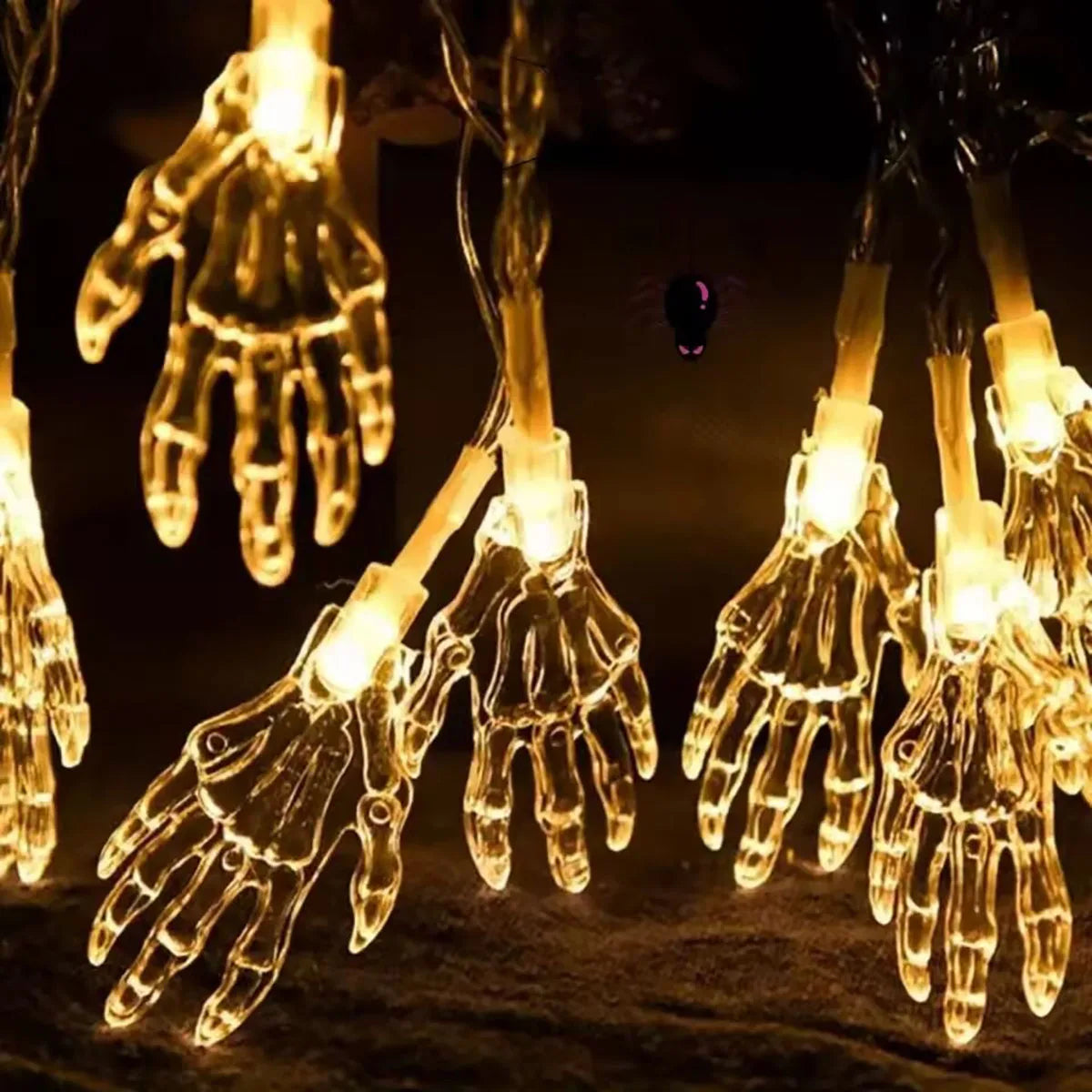 LED String Lights Skeleton Hands Halloween 1.5-3m Indoor Outdoor Ambient Lighting Party Decoration Spooky Theme Party | Sansoti