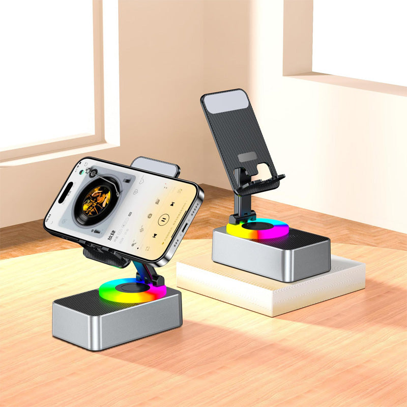 Multifunktionale Handyhalterung mit Bluetooth-Lautsprecher, kabellosem 360°-Sound, drehbar und verstellbar, Smartphone | Sansoti