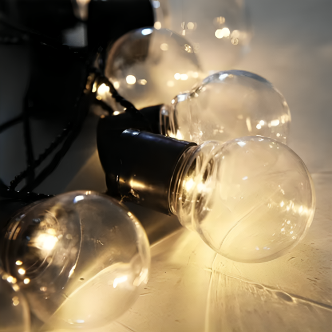 Solar LED String Lights 20 Bulbs Warm White Garden Lighting Party Lights Waterproof USB Rechargeable Camping Outdoor | Sansoti