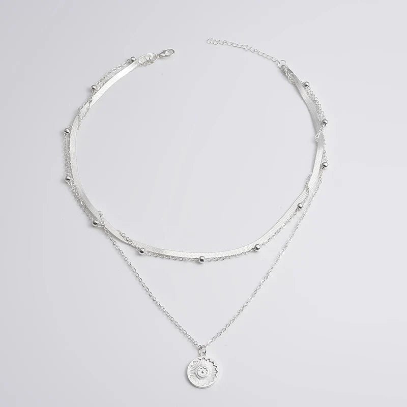Three-Layer Silver Necklace 925 Sterling for Daily & Festive Wear | Sansoti