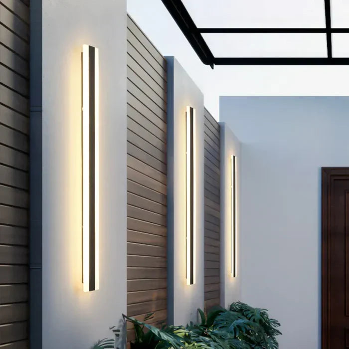 Wasserdichte Außenwandlampe aus Metall und Acryl, Schwarz, Warmweiß, Kaltweiß, LED-Gartenbeleuchtung, Fassadenlampe für den Außenbereich | Sansoti