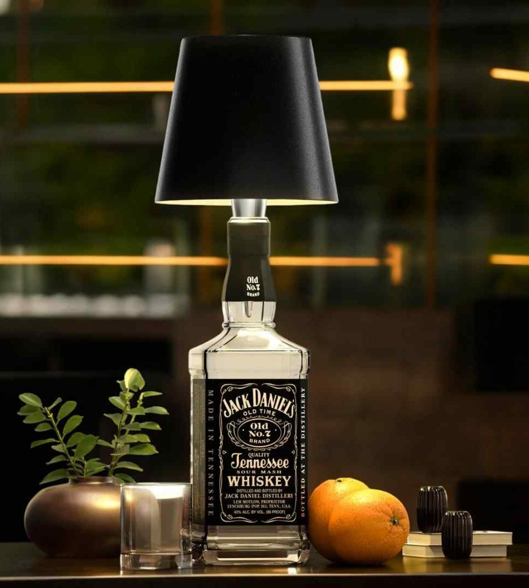 Lámpara para botella LED recargable de aluminio, lámpara de mesa para botella de vino, luz cálida | Sansoti