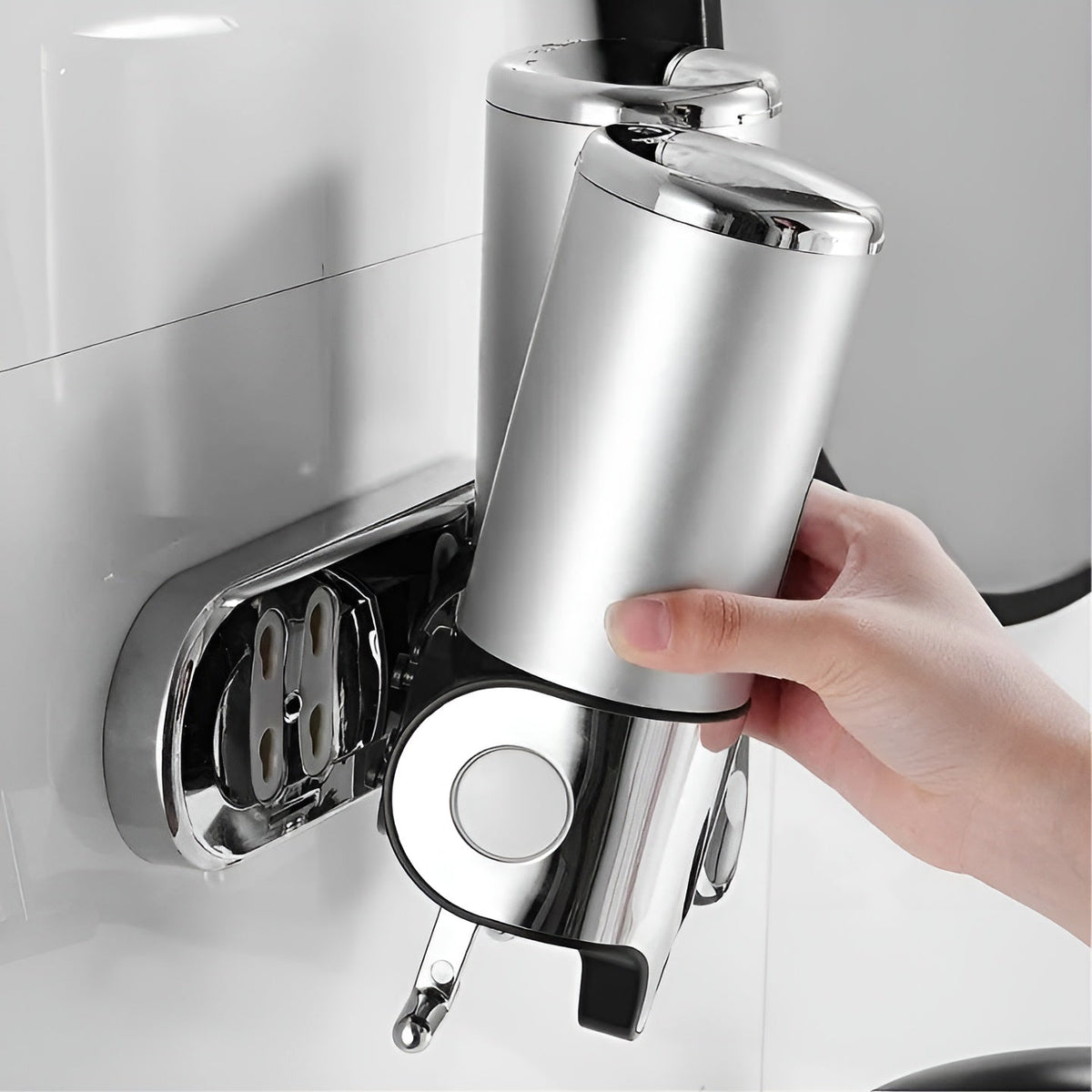 Dispensador de jabón de pared, 500ml, montaje en pared, acero inoxidable, cromado, para baño y cocina, sencillo, doble o triple, jabón líquido | Sansoti
