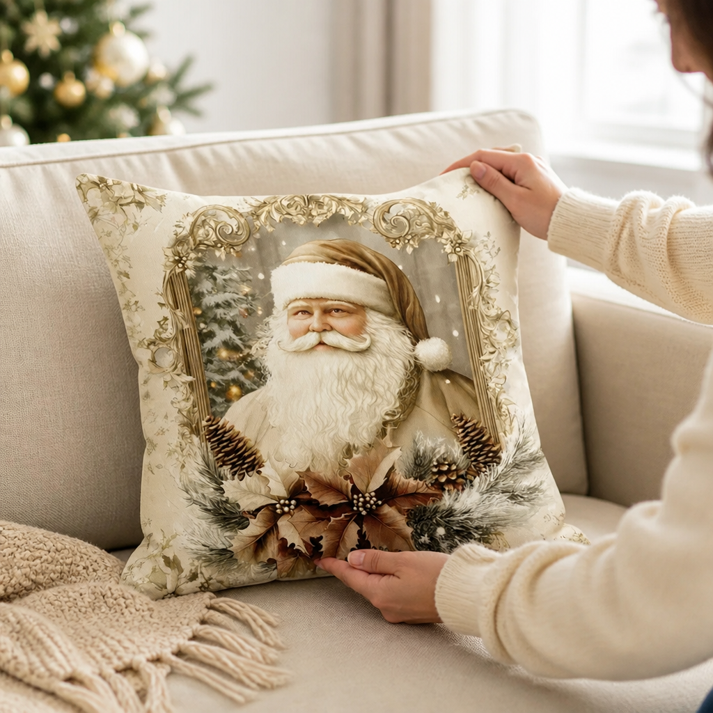 Fluwelen Kussenhoes met Feestmotief 45×45 cm Goud Katoen-Polyester Ritssluiting Vierkant Decoratief Interieur | Sansoti
