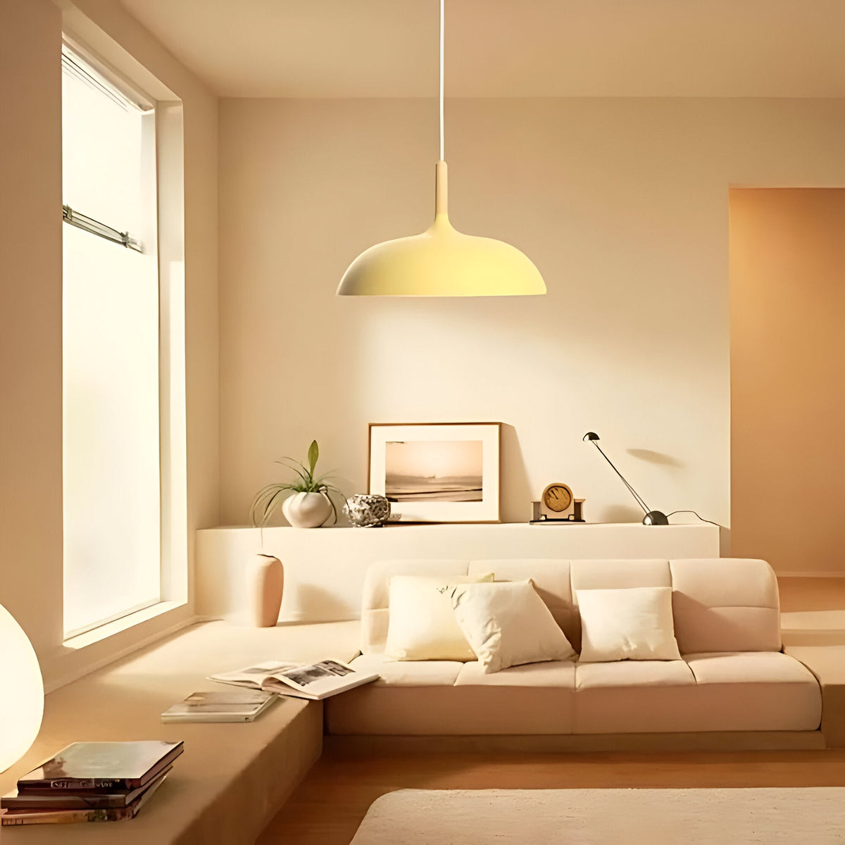 Lámpara colgante de madera y hierro, estilo escandinavo Japandi, redonda, E27, Ø35 Ø60, comedor, cocina | Sansoti