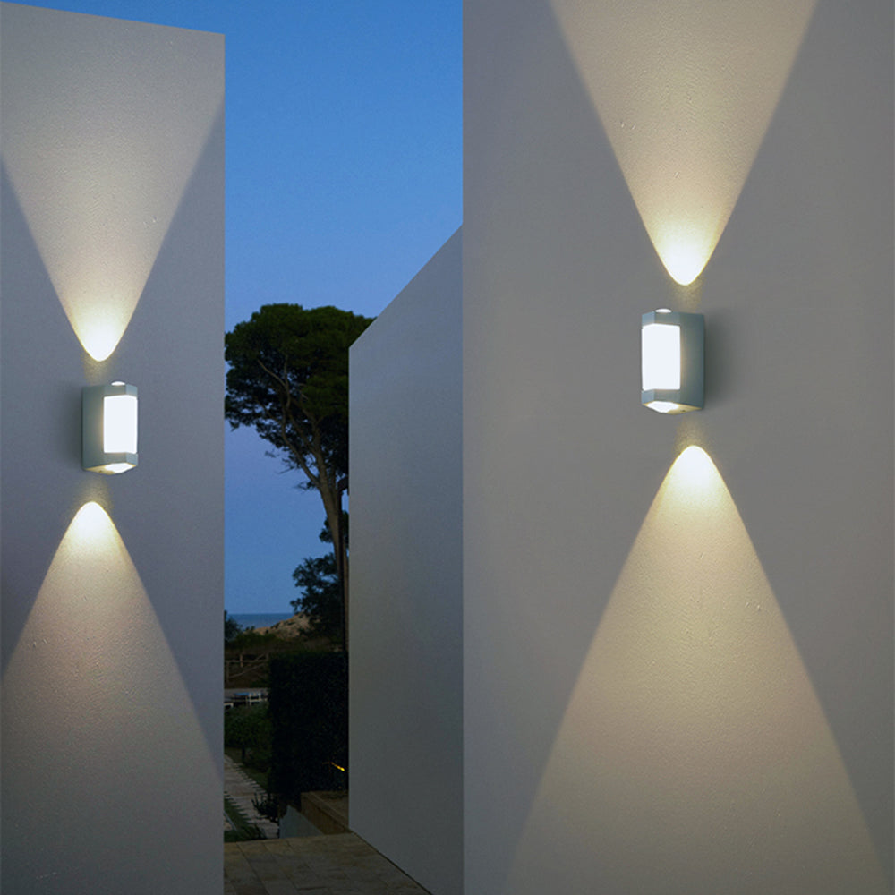 Lámpara exterior LED up down IP65 impermeable negra blanca para fachada 10W | Sansoti