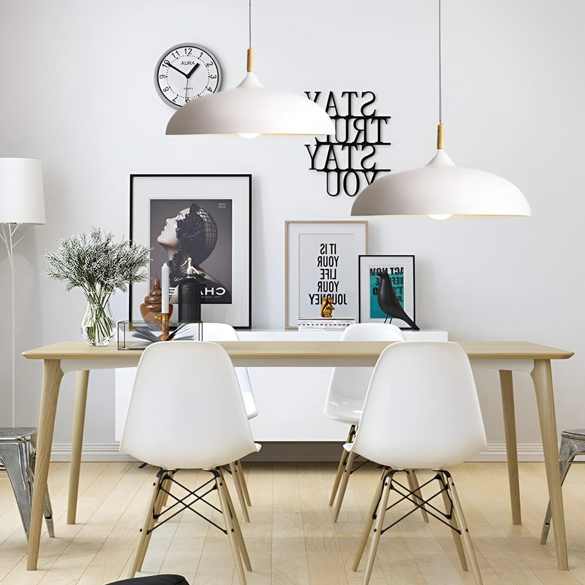 Lámpara colgante de madera y hierro, estilo escandinavo Japandi, redonda, E27, Ø35 Ø60, comedor, cocina | Sansoti
