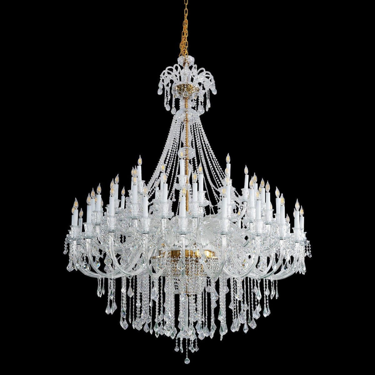 Crystal Chandelier XXL Dimmable 35–90 Light Points Candle-Shaped Adjustable Classic Living Room Dining Room | Sansoti