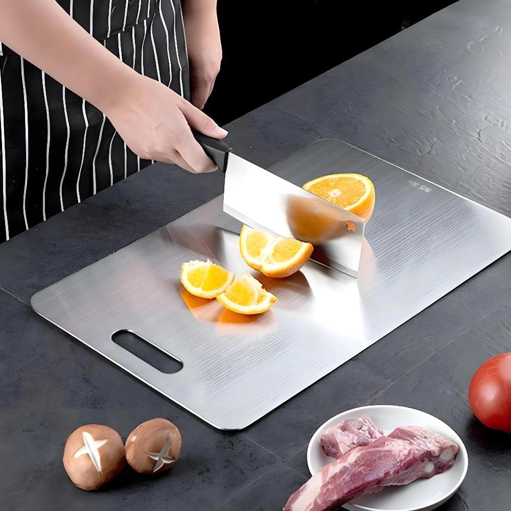 Edelstahl Schneidebrett für sicheres & hygienisches Kochen | Sansoti