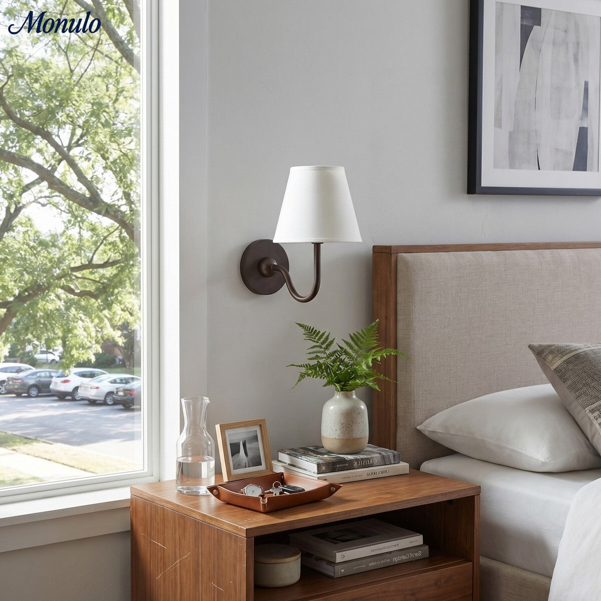 Wall Lamp with Pleated Fabric Shade – Classic Lighting for Bedroom and Living Room | Sansoti