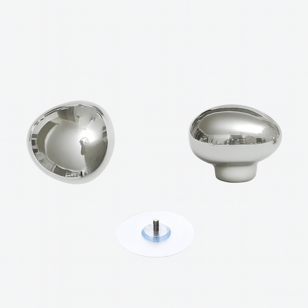 Wall Hook Drop Chrome Ceramic Silver Set of 2 Hall Bathroom Modern | Sansoti