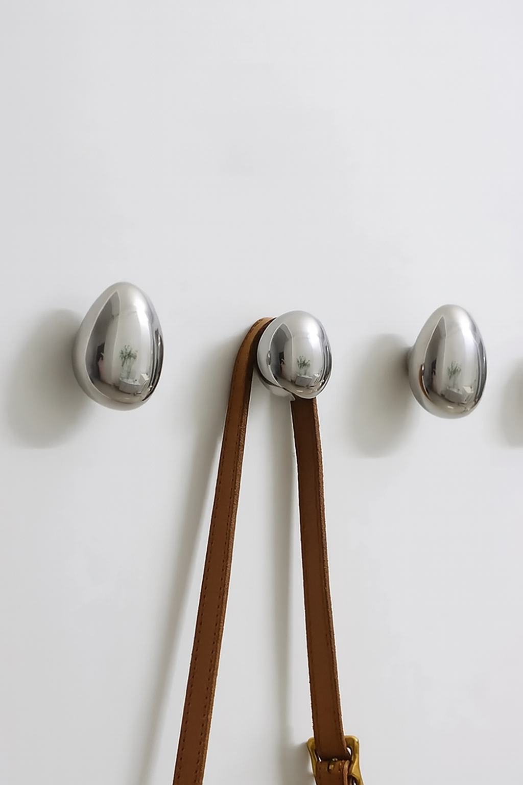 Wall Hook Drop Chrome Ceramic Silver Set of 2 Hall Bathroom Modern | Sansoti